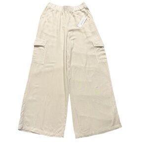 Stateside Pants Womens Size S Cream Elastic Lightweight Pull On High Waisted